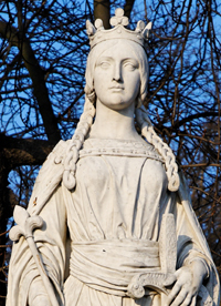 Matilda of Flanders, sculpture by Carle Elshoecht (1850), Luxmbourg Garden, Paris, France. Photo credits: Marie-Lan Nguyen, Wikimedia Commons, downloaded 17 Jan 2010