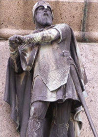 William Longsword, the sculpture in Falaise town square. Photo credit: Michael Shea, Wikipedia